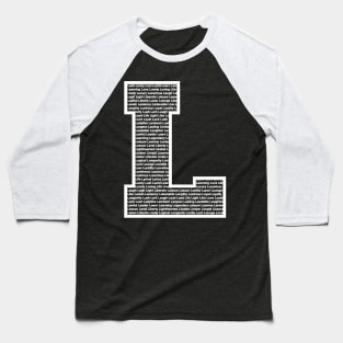 L White Baseball T-Shirt